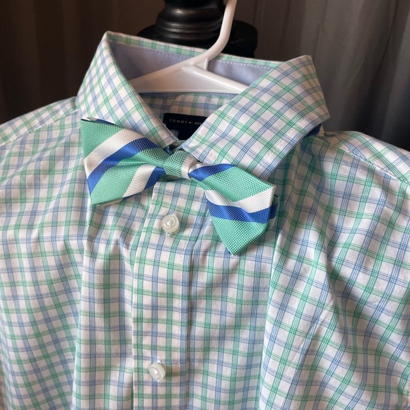 223. Tommy Hilfiger Boys Dress Shirt w/ Bow tie, Size 16, Worn once - Picture 2 of 5